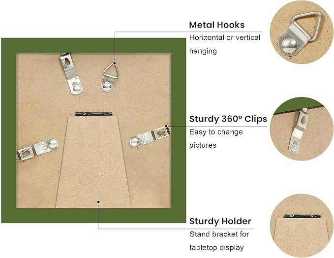 4x4 Picture Frame with Real Glass, Wooden cute 4 x 4 Photo Frame with Wavy Mat - Image 4