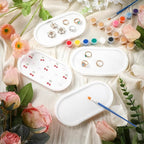 MotiMind 4 Set Ceramics to Paint Oval Jewelry Tray Ready to Paint Your Own - Image 3