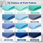 Large Stiff Felt Sheets 8"x35" – 12 Assorted Colors Felt Fabric Bundle Pack - Image 2