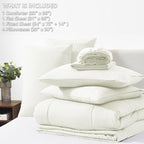 CozyLux Full Size Comforter Set Ivory, 7 Pieces Bed in a Bag, Ivory Comforter - Image 6