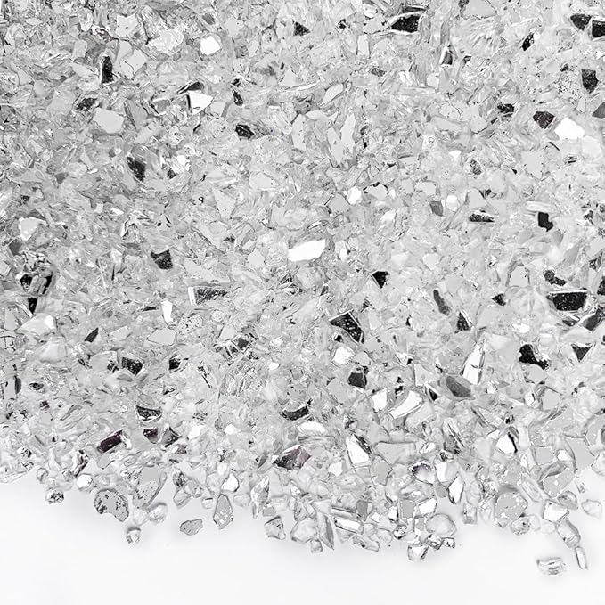 1.3 LB Crushed Glass Broken Mirror Glass Pieces Crush Stones by HappyFiller