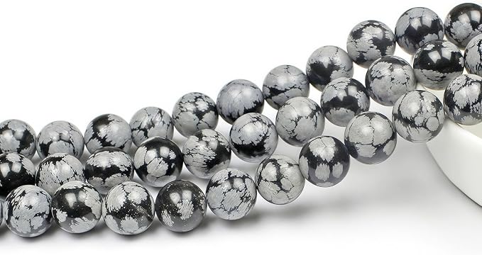 MJDCB Snowflake Obsidian Beads Round Natural Stone Beads - Image 3