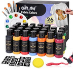 Colorful Permanent Fabric Paint, 26 Colors Soft Fabric Paint in Bottles by colorful