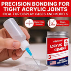 Acrylic Bonding Cement with Applicator Bottle 4 oz, Fast-Setting Glue - Image 2