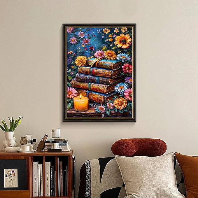 RYMILIE Book Diamond Art Kits for Adults, Flower 5D Diamond Painting Kits for - Image 3