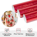 TECKWRAP Sparkle Red Holographic Chrome Vinyl Permanent Adhesive Vinyl 1ft x 5ft - Image 3
