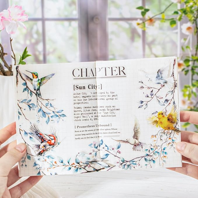 120-Piece Clear Bird & Floral Branch Sticker - Image 5