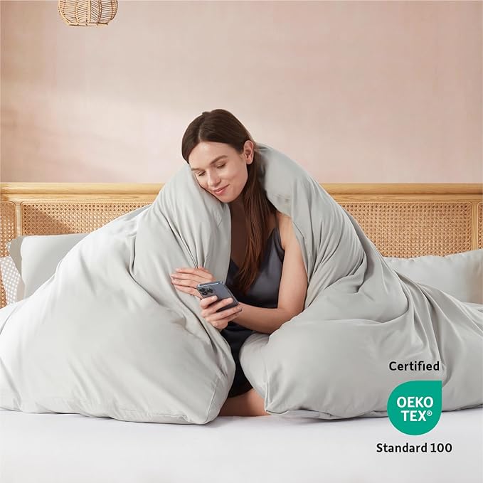 Nestl Light Grey California King Duvet Cover Sets - Image 3
