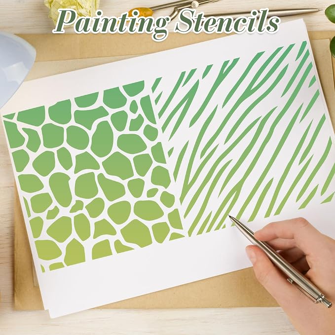 Texture Stencils for Crafts Reusable 9Pcs Stencils | DIY Art Painting Stencil - Image 6