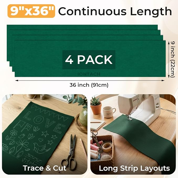 IONTACH 9" X 36" Soft Felt Sheets 1.6mm Thick | Acrylic Felt Fabric - Image 2