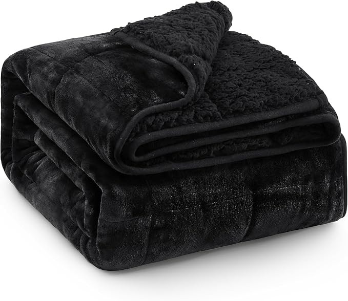 Super Fuzzy Soft Sherpa Fleece Weighted Blanket, 20 lbs Dual Sided Fluffy Heavy by EazfyPro