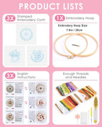 TINDTOP Embroidery Kit for Adult, 3 Pack Embroidery DIY Starter Kit, - Image 2