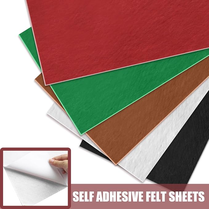 Bonsicoky White Self Adhesive Felt Sheets, 10 Pack, A4 Size | Felt Fabric - Image 3