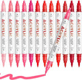 Red Series Acrylic Paint Pens, Water Based 12 Colors Dual Tip Acrylic Paint by DIYChristmasGiftSupplies