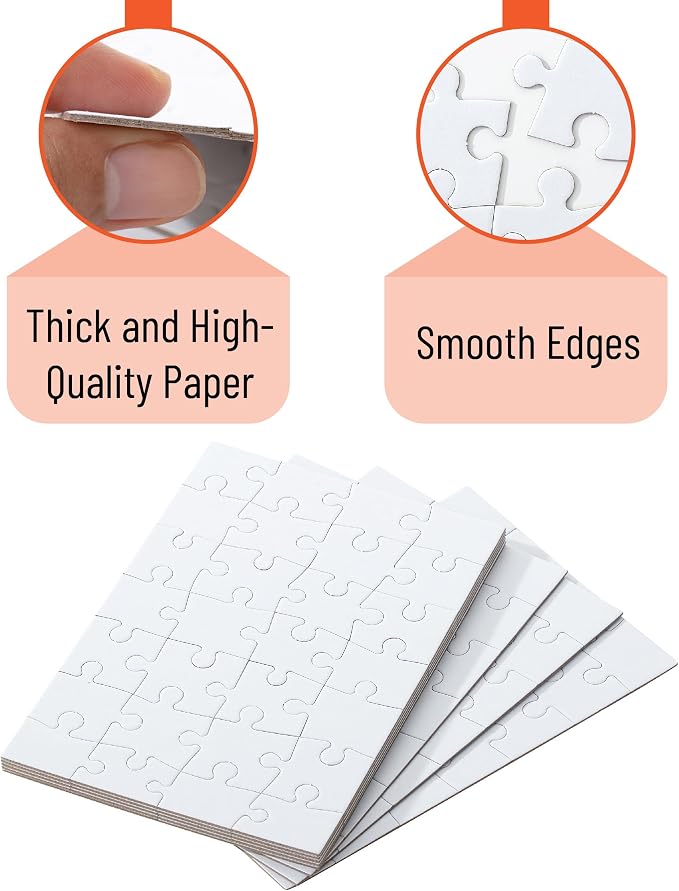 Mr. Pen- Blank Puzzle, 10 Pack, 28 Pieces/Pack, 5.5" x 8.1" | Blank Puzzles to - Image 3