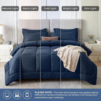 Sasttie Super King Comforter Set, 7 Pieces Extra Large Bed in a Bag, Complete - Image 7