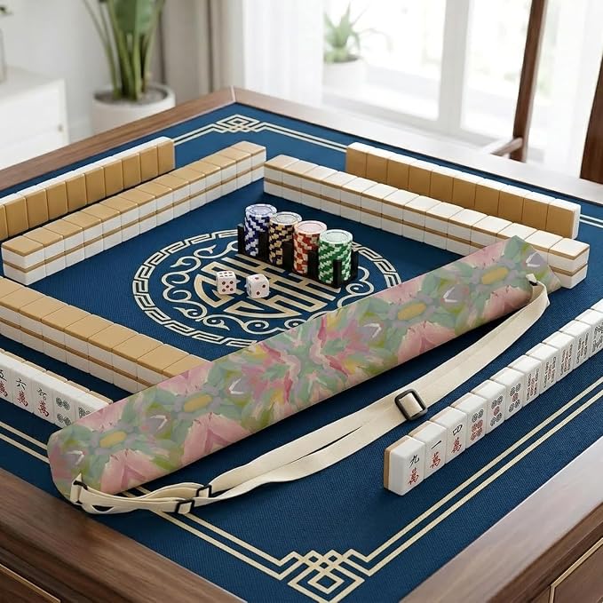 Preppy Grandmillennial Floral Mahjong Mat Bag - Image 6