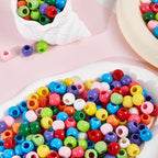 350pcs 12mm Plastics Acrylic Beads DIY Colorful Mix 10 Color Large Hole Pony - Image 3