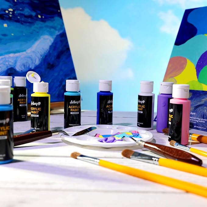 Artkey Acrylic Paint Set, 16 Colors 2 oz/59 ml Acrylic Paint Kit - Image 7