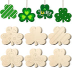 COCHIE St. Patrick's Day Shamrock Wood Crafts to Paint Set of 24, Saint Patrick by COCHIE