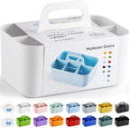 Multiuse Caddy Organizer with Handle, Portable Divided Plastic Tote Bin - Image 8