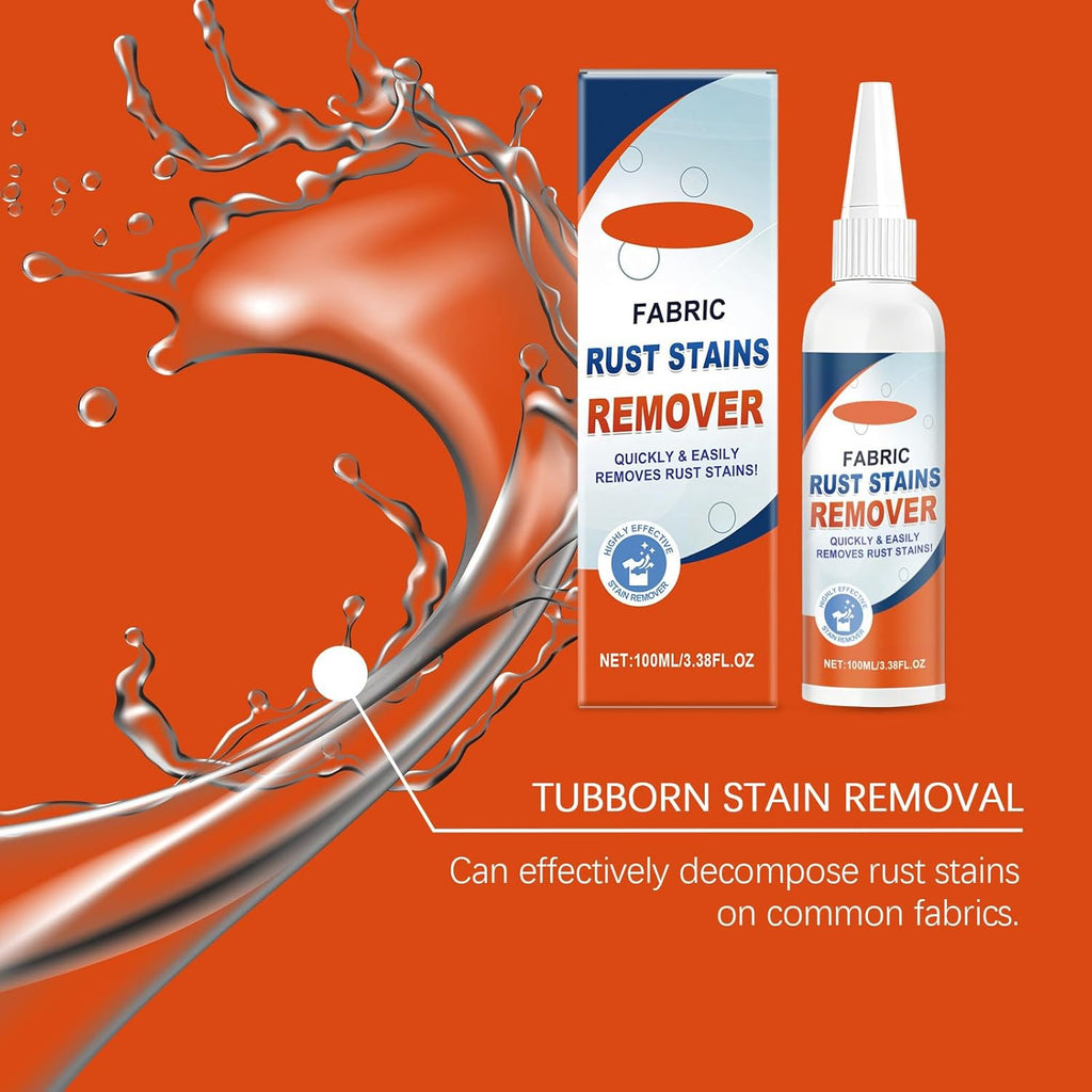 Fabric Rust Remover For Clothes, Strong And Effective Rust Stain Remover For Fabric, Garments & Washable Textiles, 3.38 FL.OZ