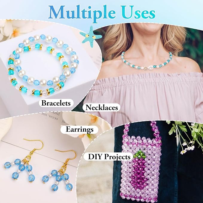 Paxcoo 700 Pcs Crystal Acrylic Beads Faceted Bicone Gem Beads - Image 5