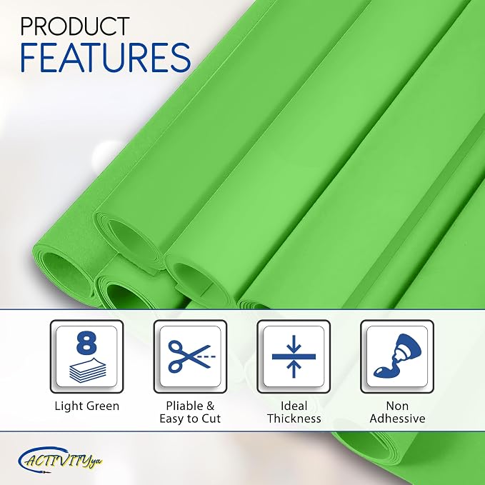 Light Green EVA Foam Sheets, 6 x 9 Inch, 2mm Thick – Foam Paper - Image 4