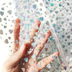 HYANG Transparent Love PVC Super Clear Holographic Vinyl Faux Leather Sheets 1 - Image 2