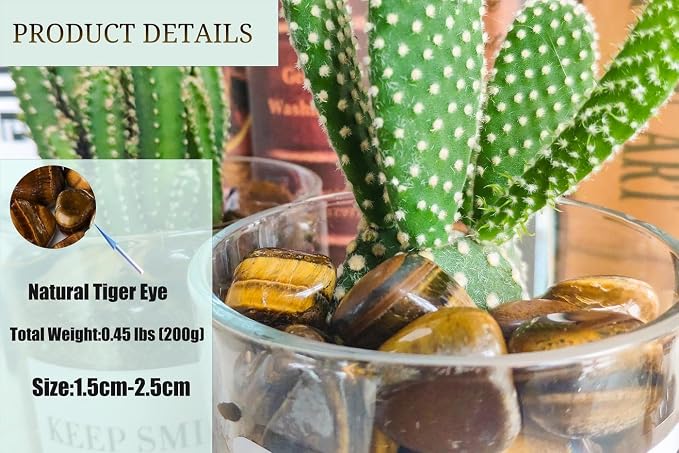 DUQGUHO Tiger Eye Healing Crystals Stones Set Natural Bulk Crystals Tumbled - Image 6