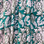 E-Tailor® Indian Ethnic 100% Cotton Voile Running Hand Block Print Natural - Image 4