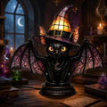 Resin Black Cat Witch Hat Table Lamp by Unknown
