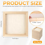 FSWCCK 10 Pack 7 x 7 inch Wood Panel Boards, Unfinished Wood Canvas Panels - Image 2