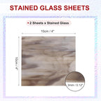 PATIKIL 4 x 4 Inch Transparent Stained Glass Sheets, 2 Sheets Mosaic Glass - Image 2