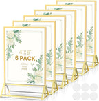 Double-Sided Gold Frames 4X6 Acrylic Sign Holder -6 Pack | Gold Picture Frames by AcrylicSignHolderMahjongRacks%EF%BC%8CMahjongBags