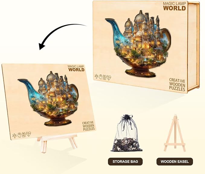 Gifts for Women Men Magic Lamp World Puzzles Adults Gift Wooden 135 Pieces 11.4 - Image 5