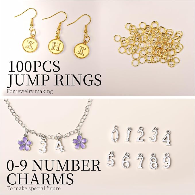 LEOBRO Letter Charms, Jewelry Making Supplies, - Image 4