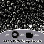 QPIXVB 1100PCS Pony Beads Black, Beads - Image 2