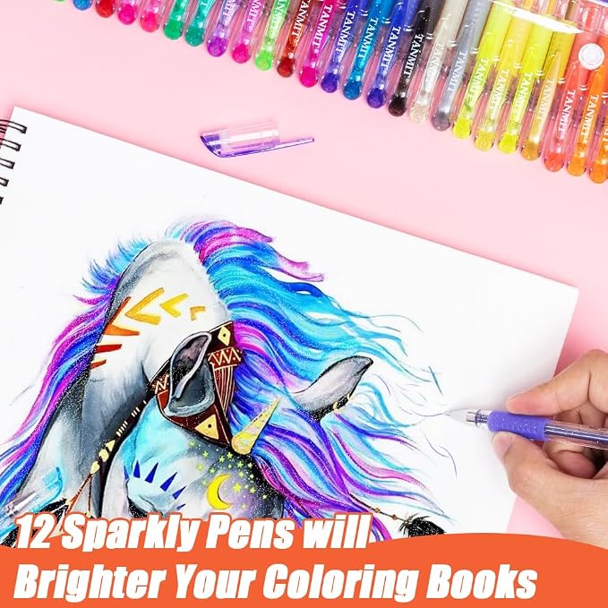 TANMIT 36 Colors Gel Pens Set for Adult Coloring Books - Image 4