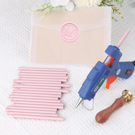 Pearl Pink Sealing Wax Sticks, WASOHLING 20Pcs Glue Gun Wax Seal Sticks - Image 3