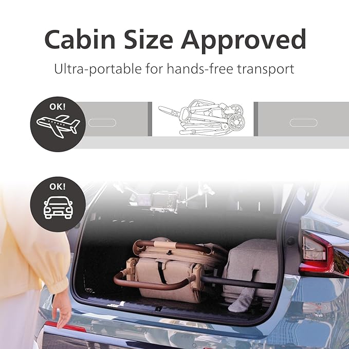 Pika Baby Stroller – Lightweight, Compact, Auto-Folding Design with Adjustable Footrest, UV Canopy, Mesh Window, and Travel Friendly – Perfect for Newborns to 55 lbs