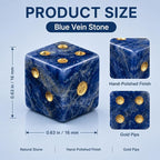 2PCS Crystal D6 Dice, 16mm Natural Gemstone Mahjong Dice Set Stone Dice - Image 2