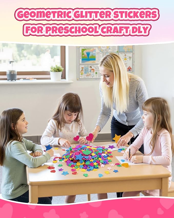 1024PCS Glitter Foam Stickers for Kids - Image 7