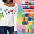 Tintnut Rainbow Watercolor Heat Transfer Vinyl, PU HTV sheets, easy cut & weed - Image 2