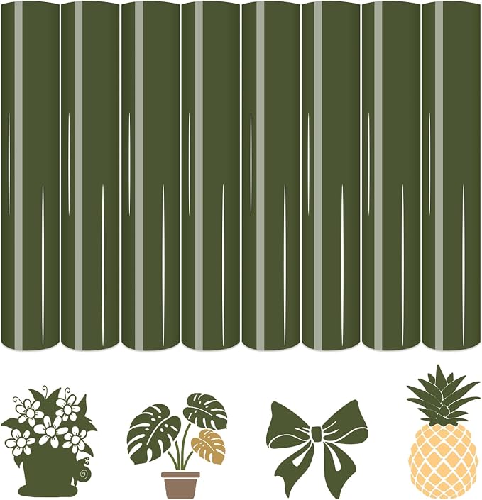 HTVSTD Army Green Boho HTV Heat Transfer Vinyl 8pcs 12×10in Iron on Vinyl | by CraftingEveryday