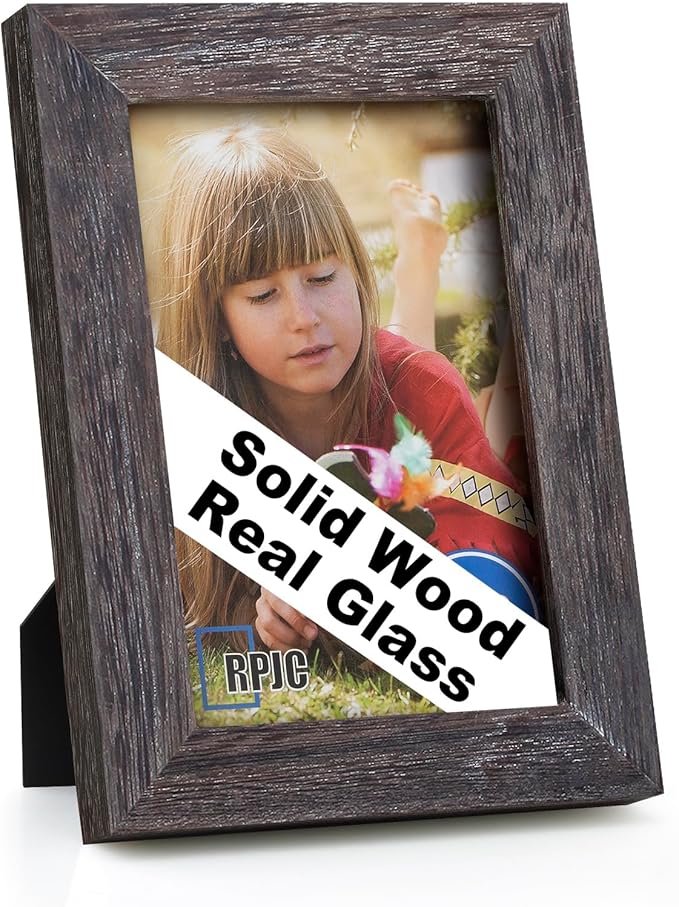 RPJC 4x6 Picture Frames Made of Solid Wood and High Definition Glass by RPJC