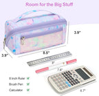 Large Pencil Case for Girls, Aesthetic Pencil Pouch for School, Wide Opening - Image 3