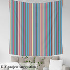 Mexican Serape Turquoise Fabric by The Yard, Watercolor Colorful Stripes - Image 4