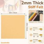 2mm Stiff Felt Sheets 12" X 12" | Thick Polyester Felt Material, DIY Craft - Image 3