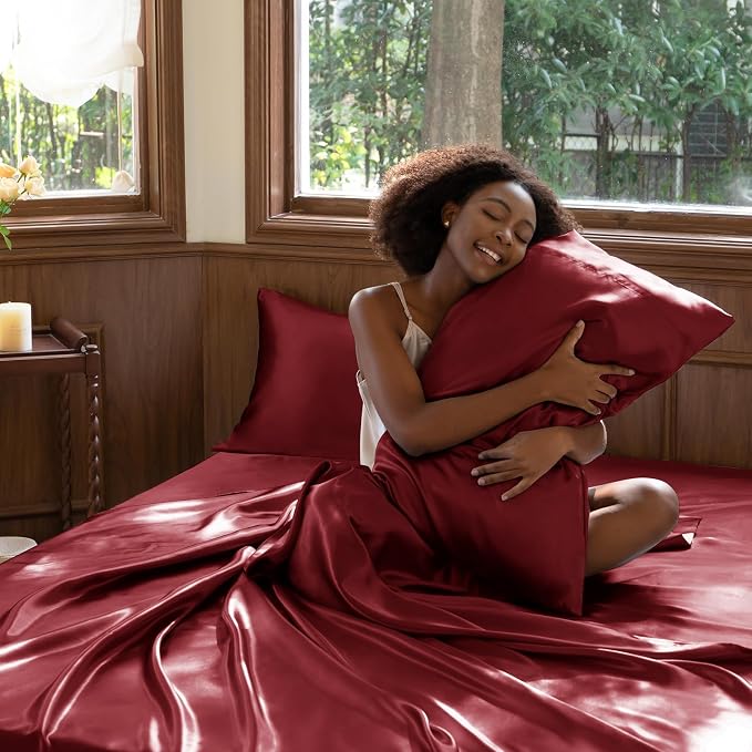 CozyLux Satin Sheets King Size Sheet Set - Image 7